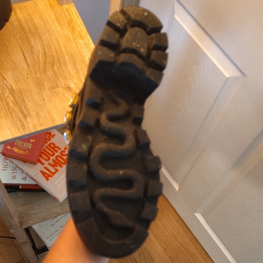 Gucci Black Ankle Boots with Gold Accents - Picture 6 of 10